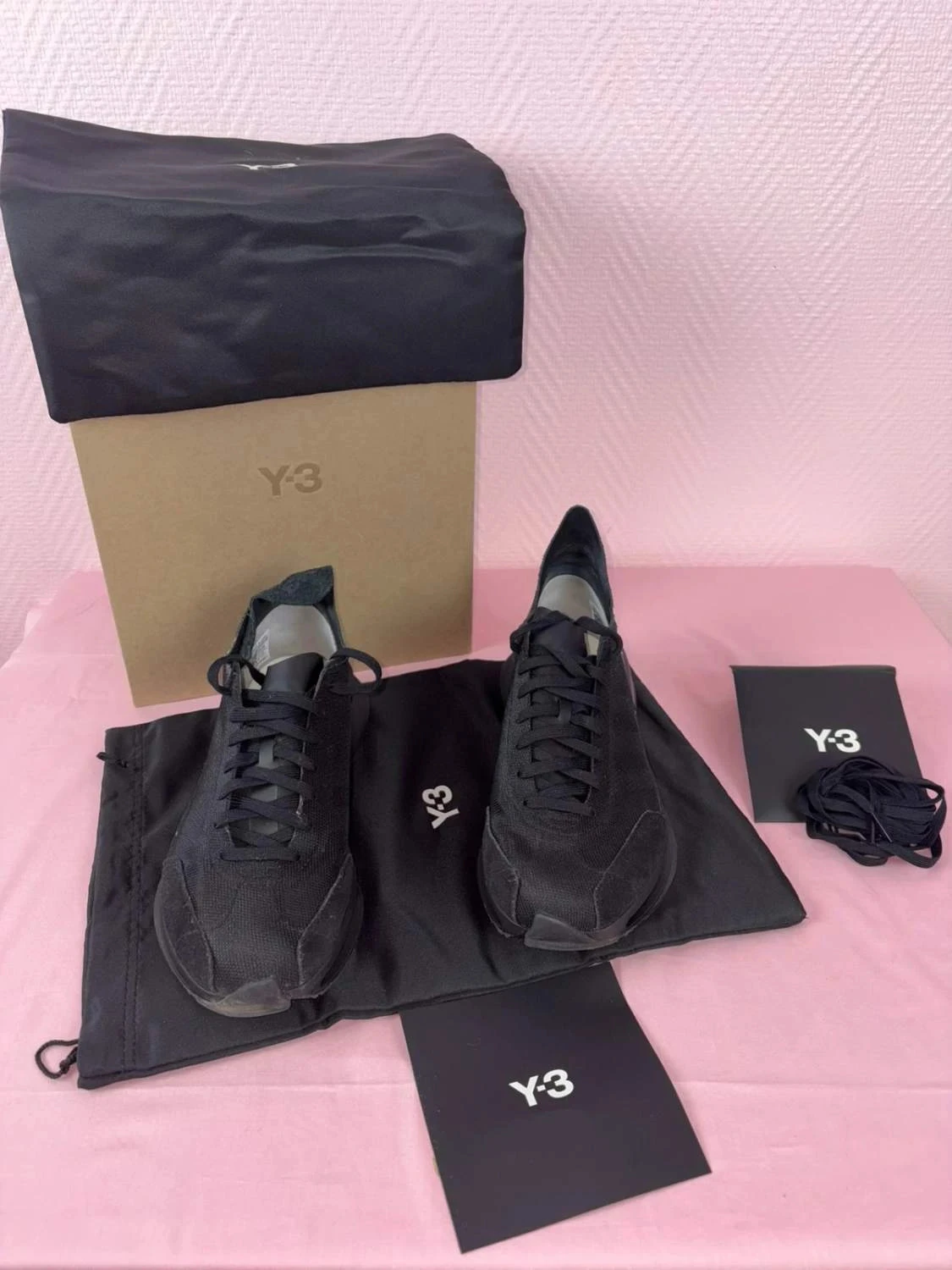 baskets homme y-3 s-gendo run noires homme taille 42⅔ complètes avec boîte